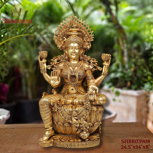 24 Inches Brass Lakshmi Devi — Divine Grace in Every Detail