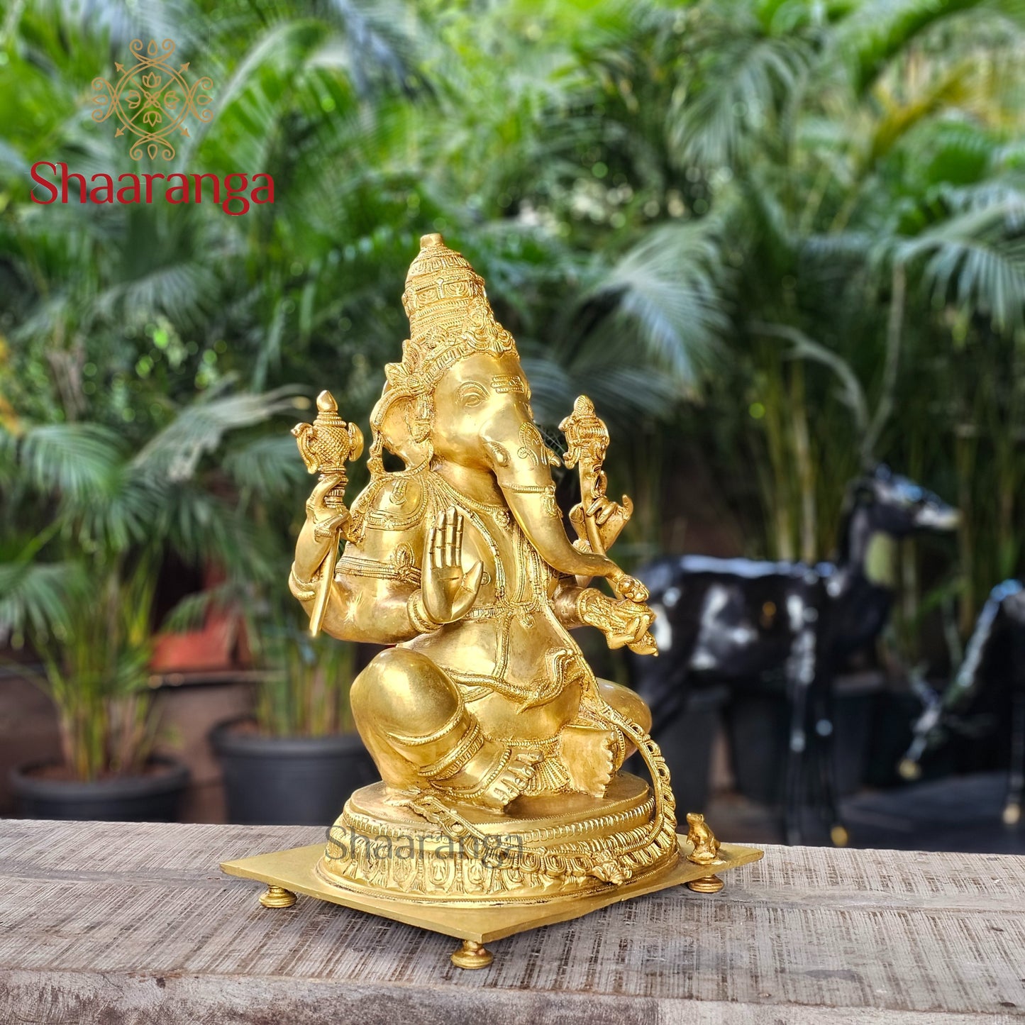 20 Inches Brass Ganesha Idol Sitting On Base