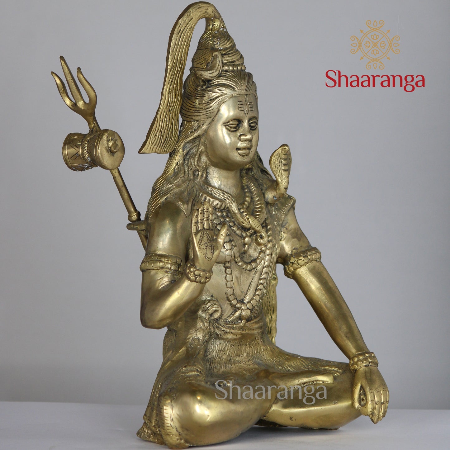 12 Inches Brass Shiva Sitting
