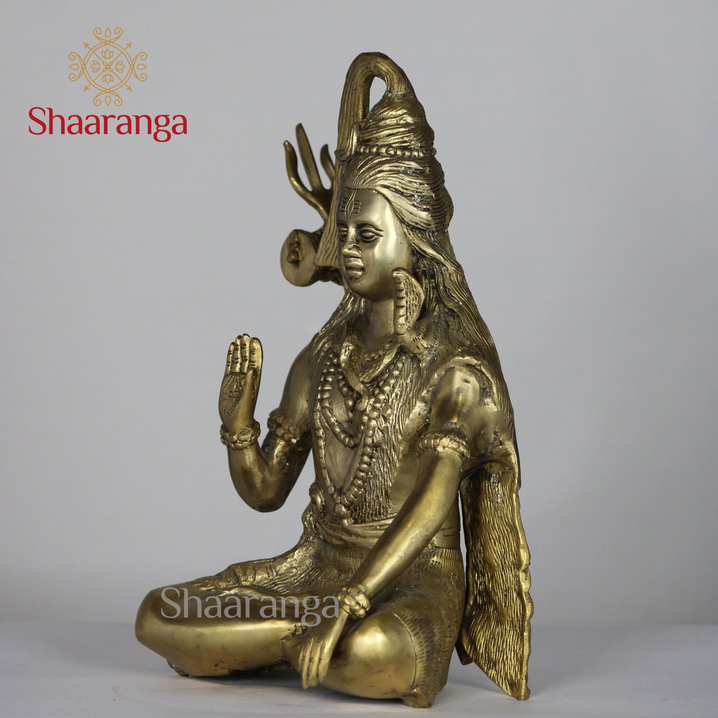 12 Inches Brass Shiva Sitting