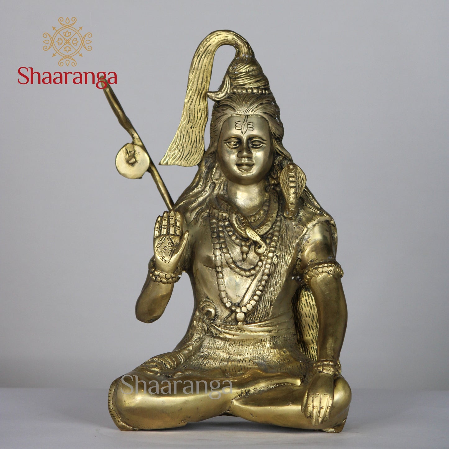 12 Inches Brass Shiva Sitting