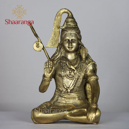 12 Inches Brass Shiva Sitting