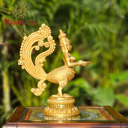 12 Inches Brass Decorative Lamp Lady Bird Design