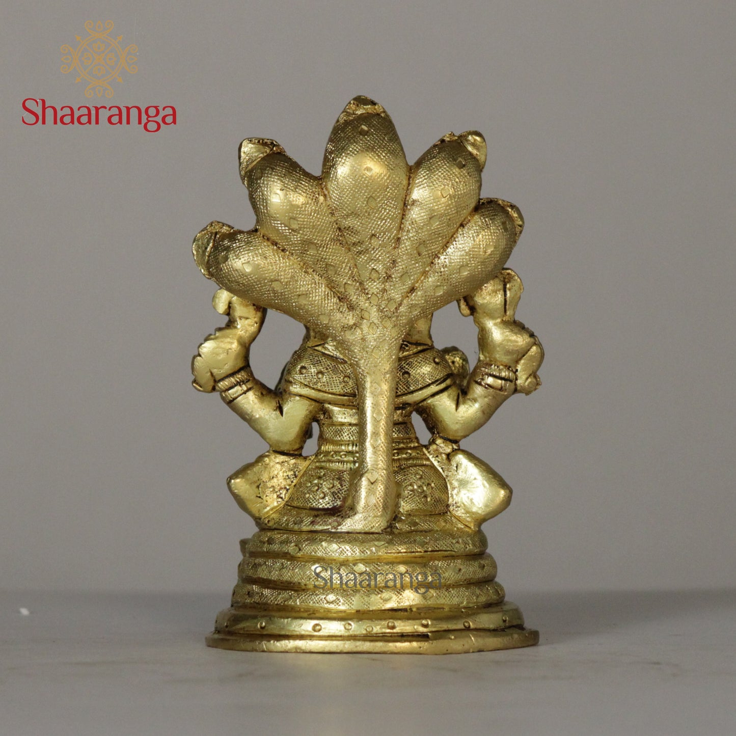 4.5 Inches Brass Ganesh Sheshnaag
