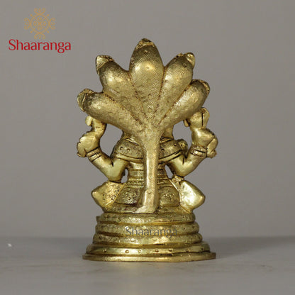 4.5 Inches Brass Ganesh Sheshnaag