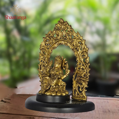 7 Inches Brass Arch Lakshmi with Base
