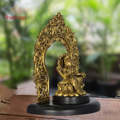 7 Inches Brass Arch Lakshmi with Base