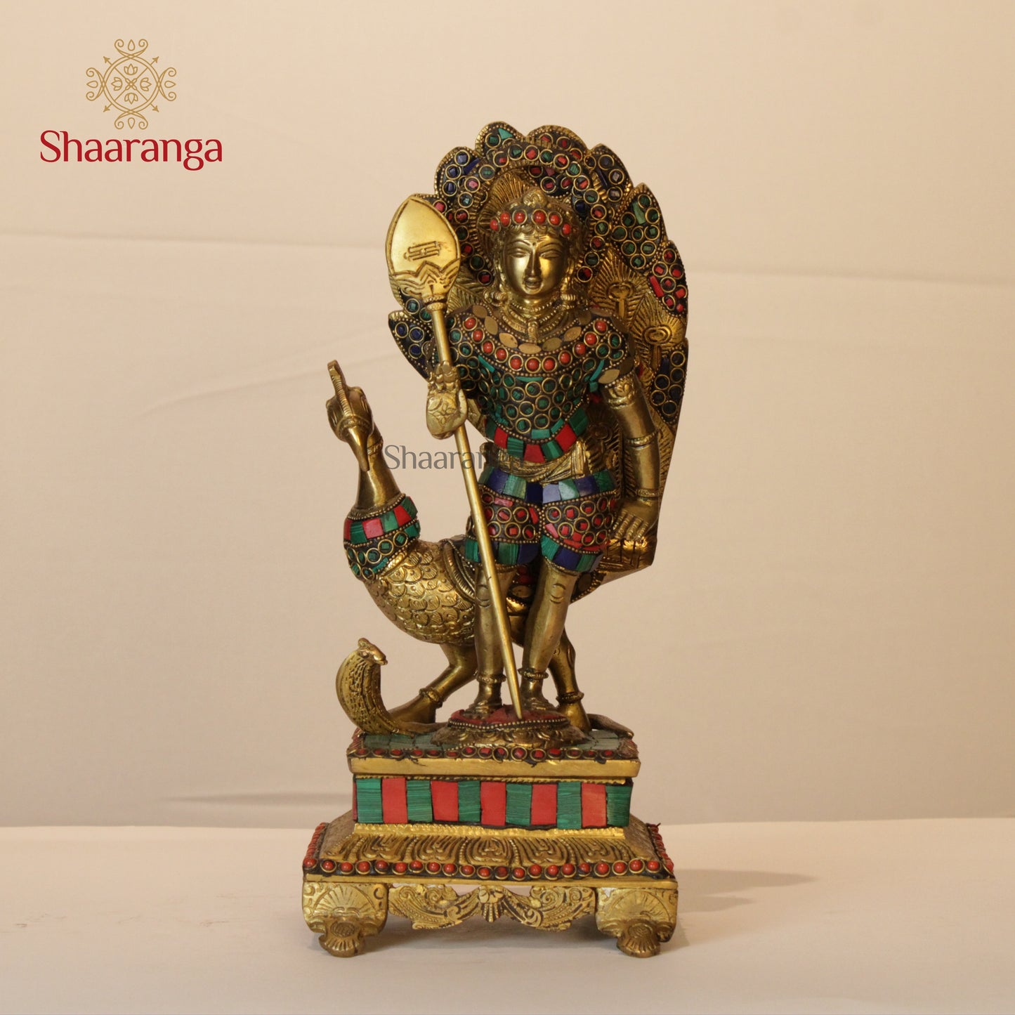 12 Inches Brass Kartikeya