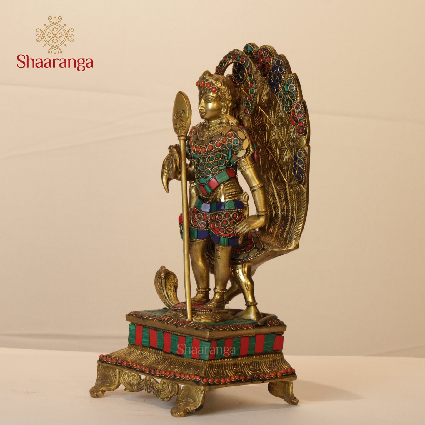 12 Inches Brass Kartikeya