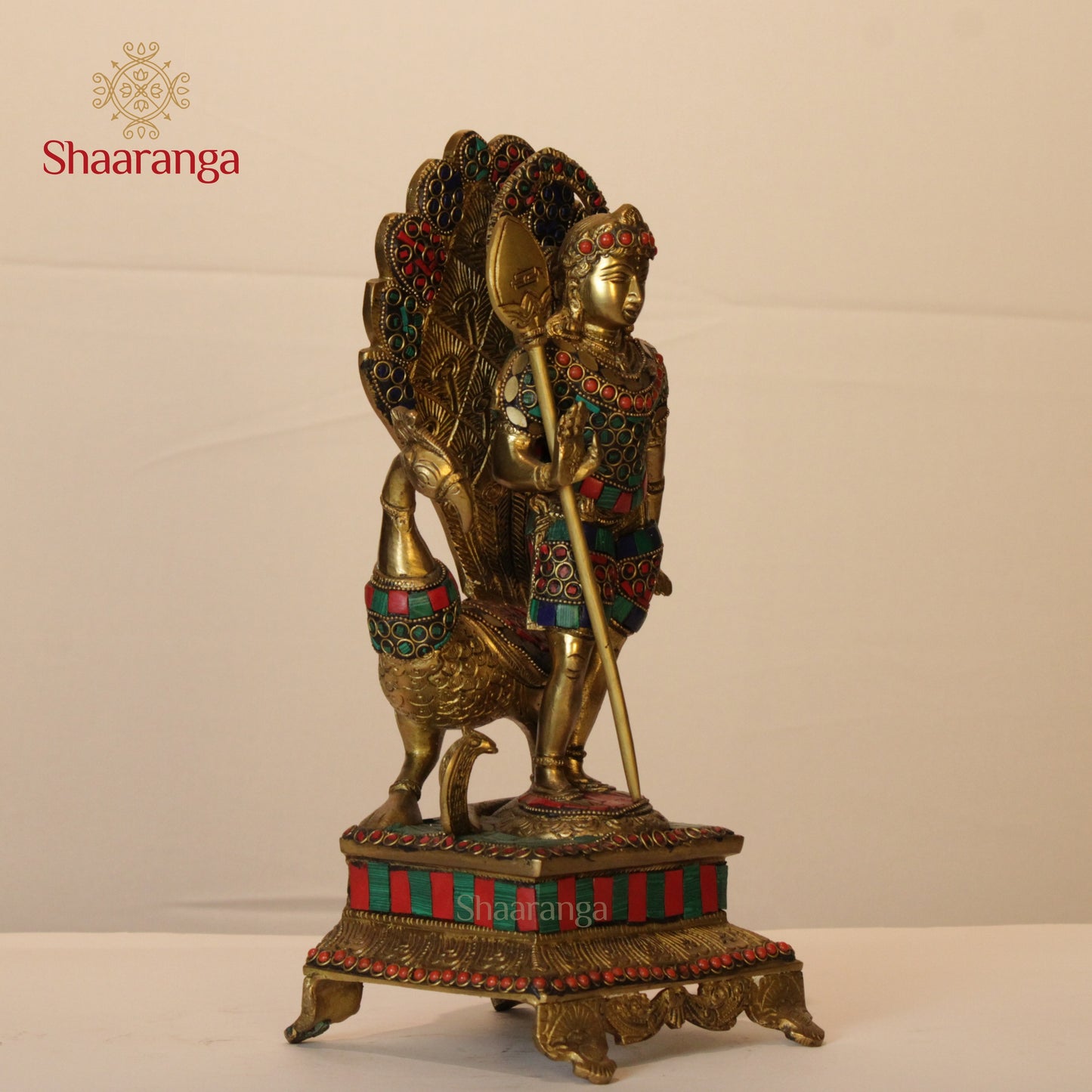 12 Inches Brass Kartikeya