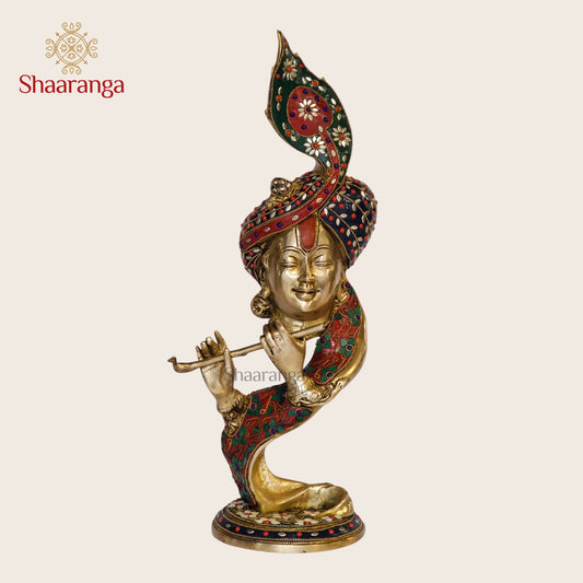 21 Inches Brass Modern Krishna Idol - Premium Handcrafted Sculpture