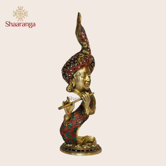 21 Inches Brass Modern Krishna Idol - Premium Handcrafted Sculpture