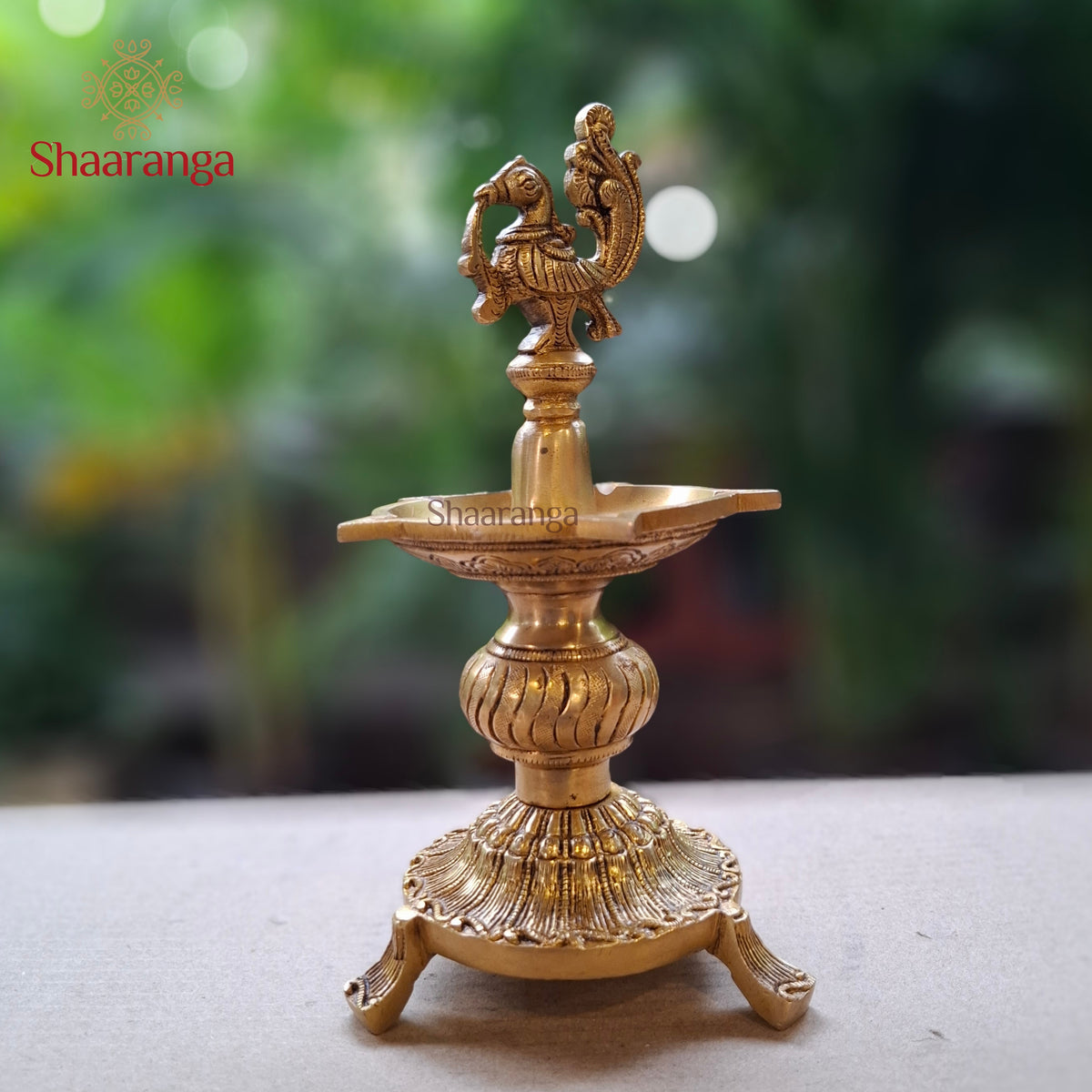 9 Inches Brass Sacred Bird Diya