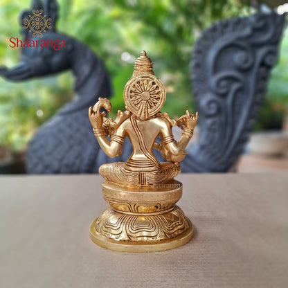 8.5 Inches Brass Saraswati with Veena