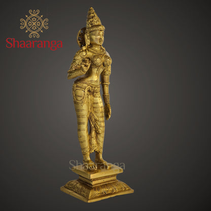 13 Inches Brass Parvati Devi