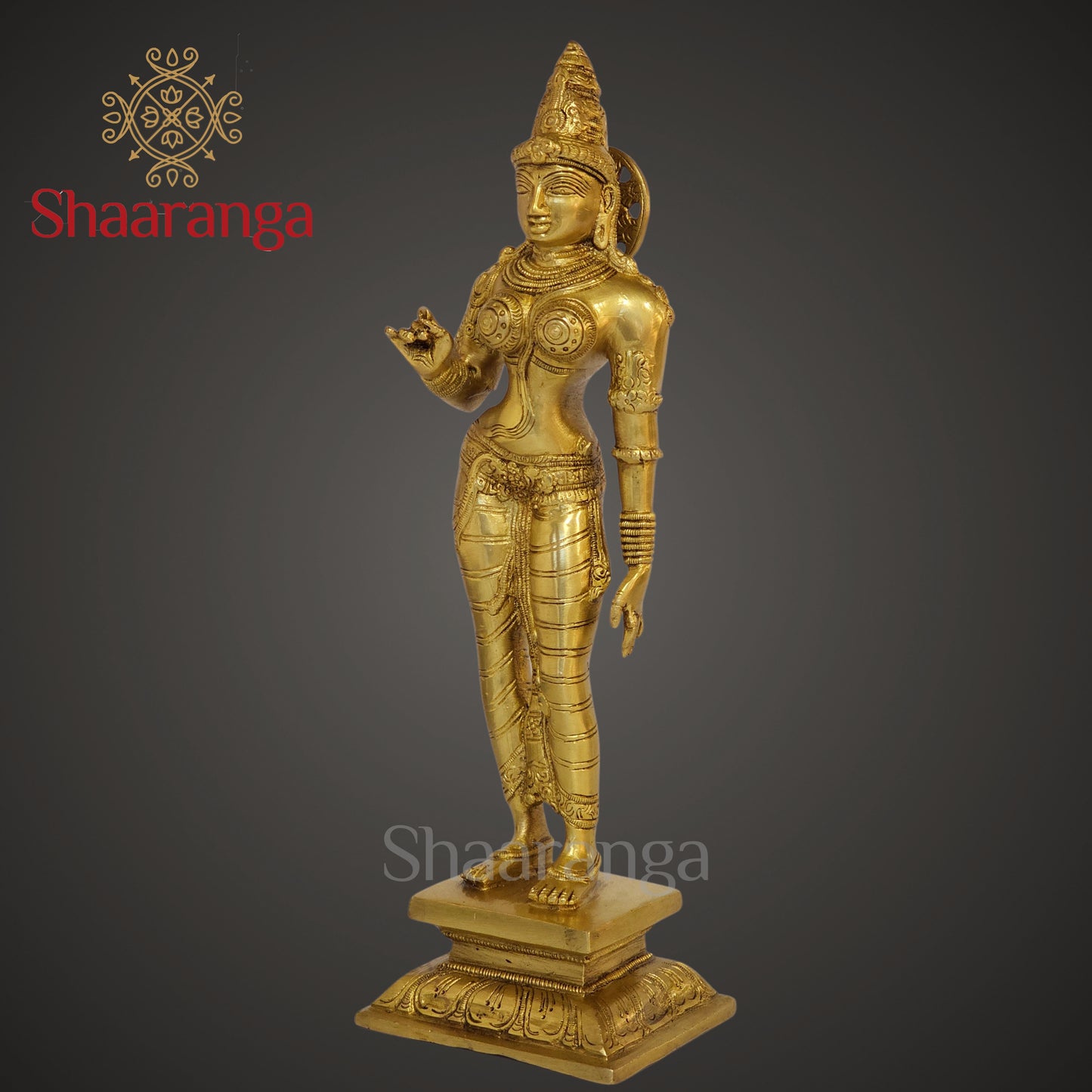 13 Inches Brass Parvati Devi