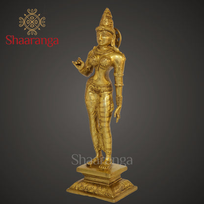 13 Inches Brass Parvati Devi