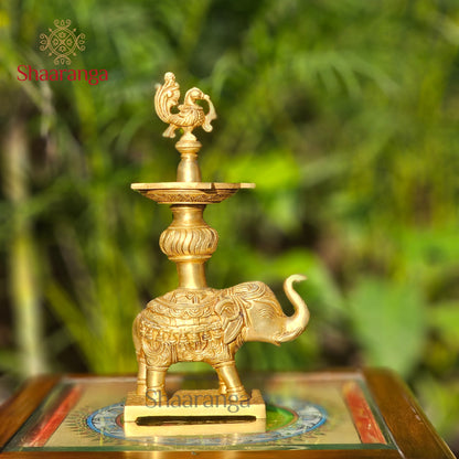 12 Inches Brass Decorative Elephant Lamp