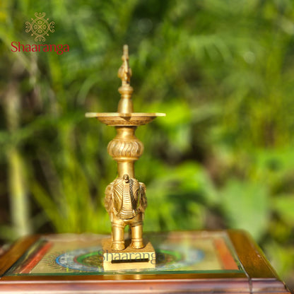 12 Inches Brass Decorative Elephant Lamp