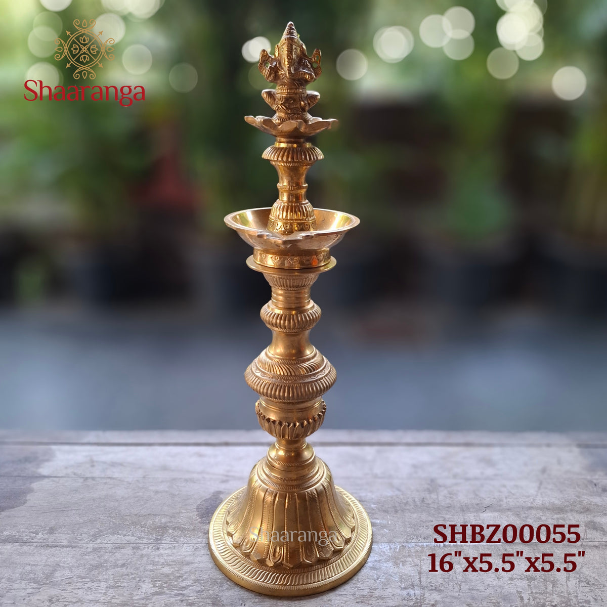 16 Inches Bronze  Ganesha Lamp