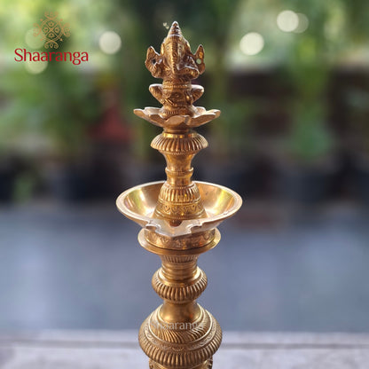 16 Inches Bronze  Ganesha Lamp