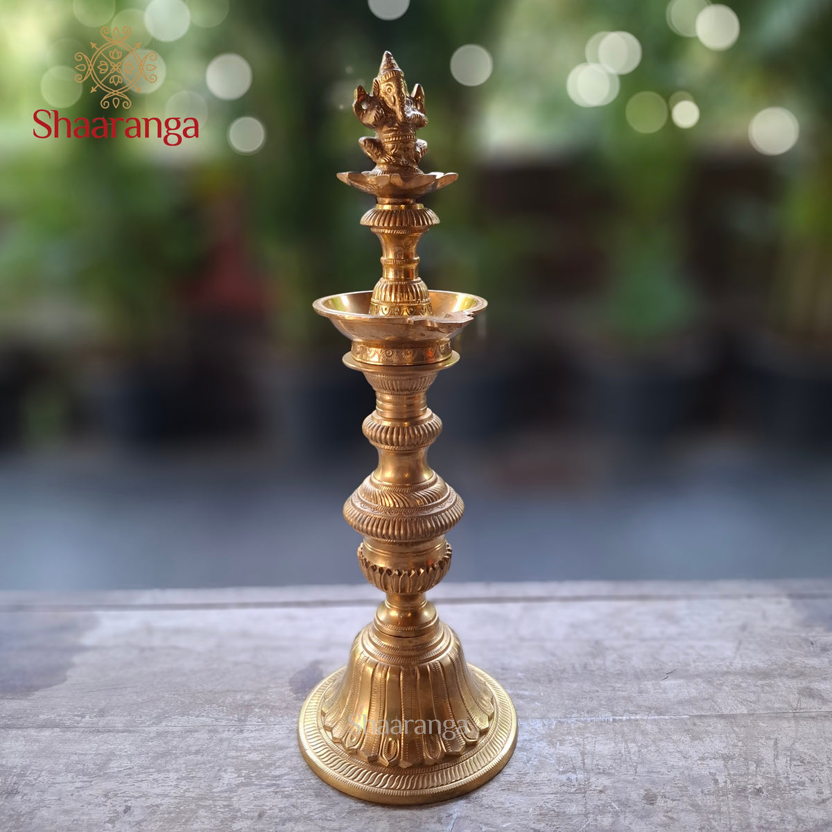 16 Inches Bronze  Ganesha Lamp
