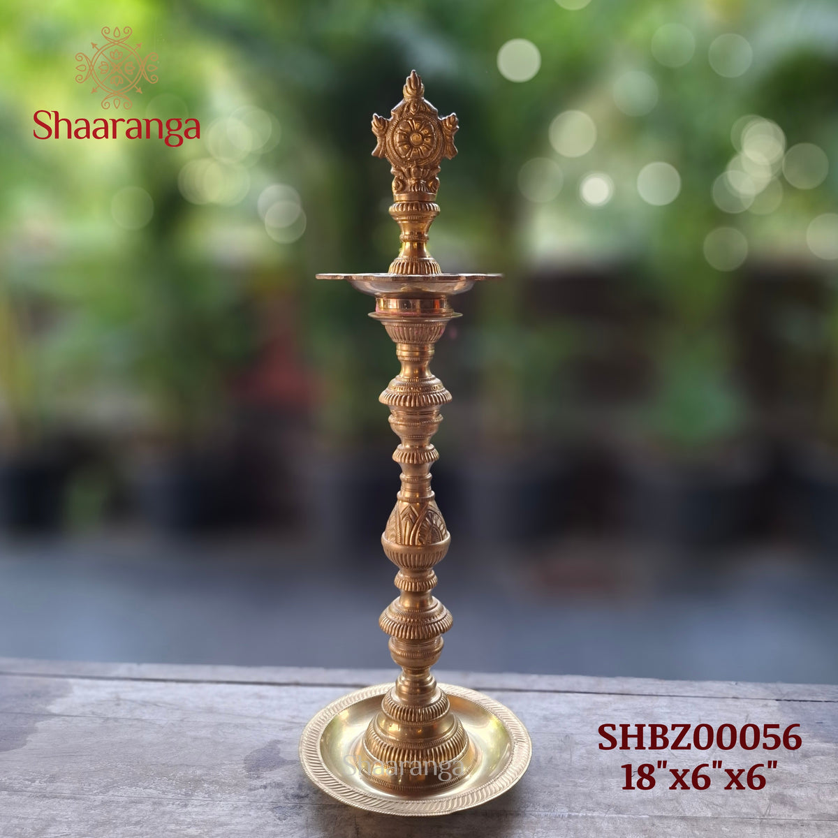 18 Inches Bronze  Lamp with Chakra