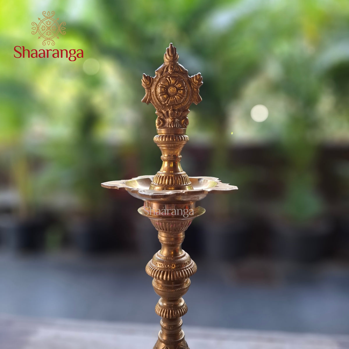 18 Inches Bronze  Lamp with Chakra