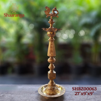 27 Inches Bronze  Ornamental Lamp with Square Base