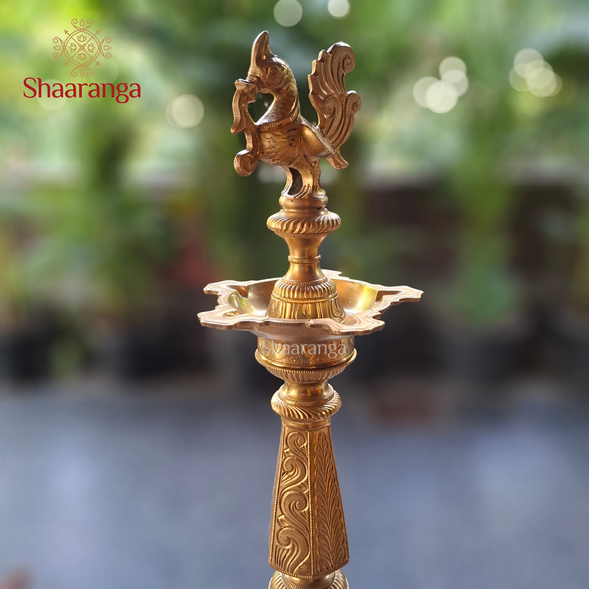 27 Inches Bronze  Ornamental Lamp with Square Base