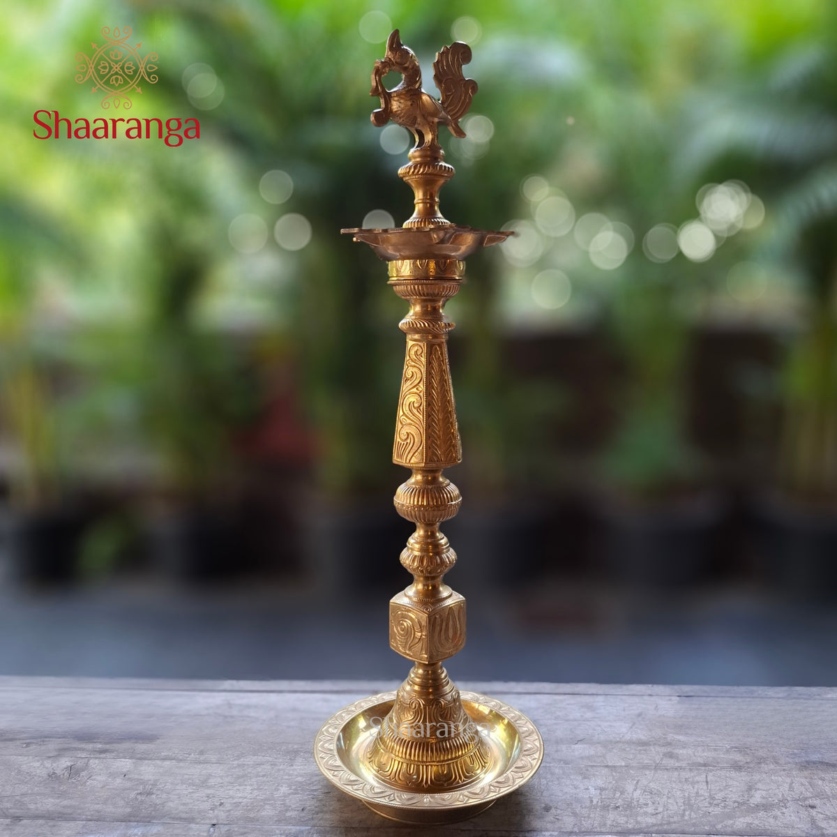 27 Inches Bronze  Ornamental Lamp with Square Base