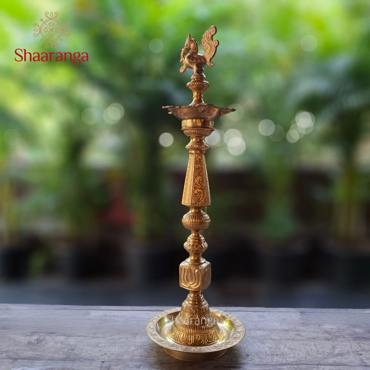 27 Inches Bronze  Ornamental Lamp with Square Base