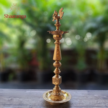 27 Inches Bronze  Ornamental Lamp with Square Base
