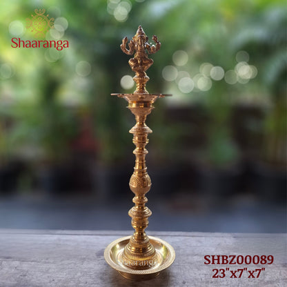 23  Inches Bronze Ornamental Ganesha Lamp