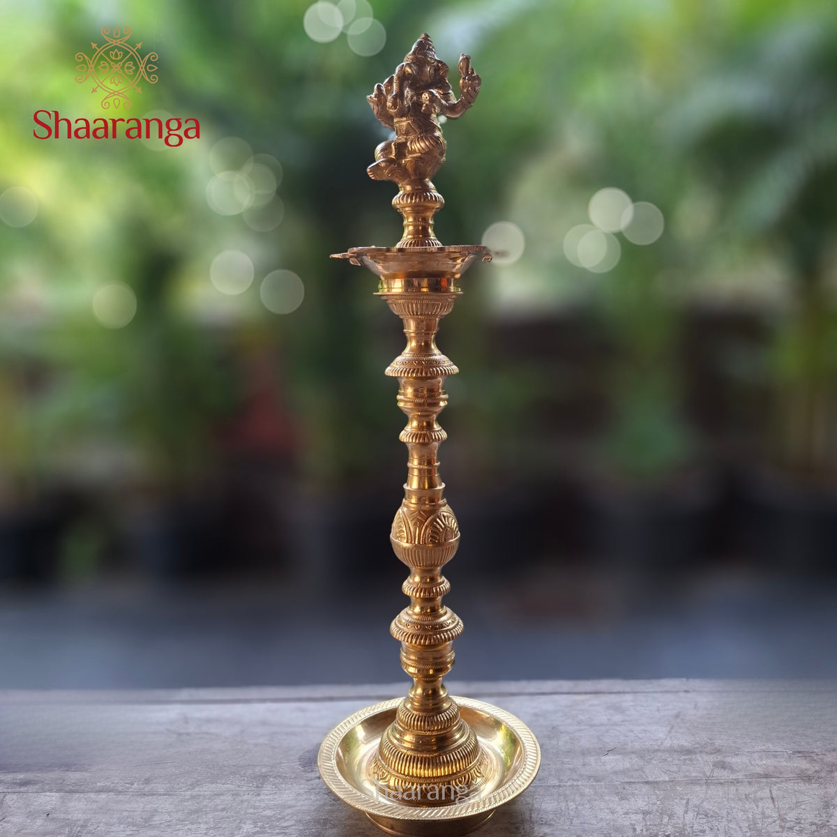 23  Inches Bronze Ornamental Ganesha Lamp