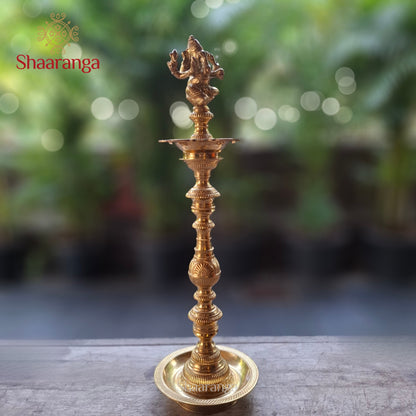 23  Inches Bronze Ornamental Ganesha Lamp