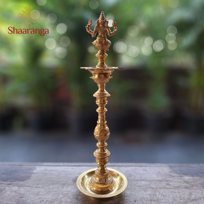 23  Inches Bronze Ornamental Ganesha Lamp