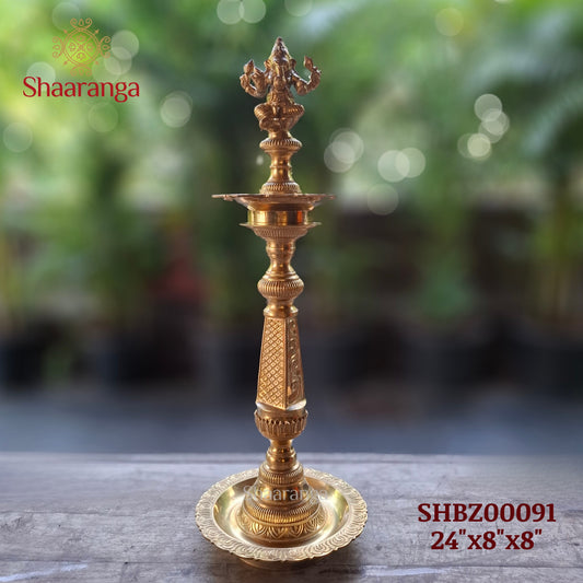 24 Inches Bronze Ornamental  P.Lamp Ganesha