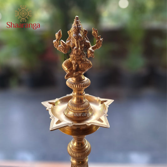 24 Inches Bronze Ornamental  P.Lamp Ganesha