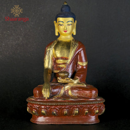 8 Inches Copper Buddha Sitting