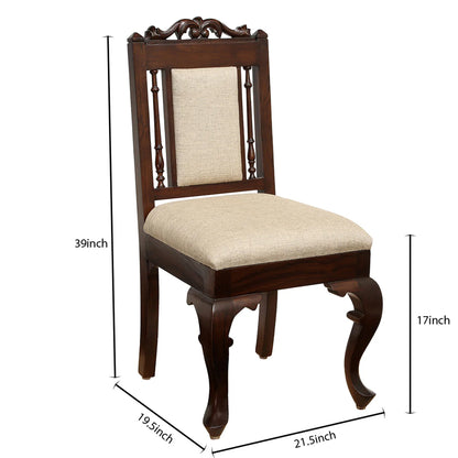 Aurum 4 Seater Dining Table in Teakwood with Walnut Finish (42x42x30)