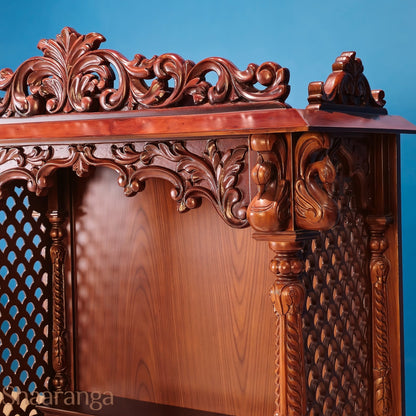 33 Inches Medium Size Teakwood Mandir – Compact Elegance for Divine Corners