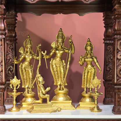 66 Inches Teak wood Pooja Mandir - Southern Temple Style