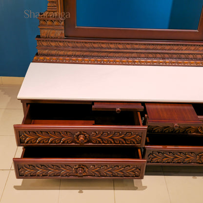80 Inch Customized Open Teakwood Mandir – A Grand Villa-Scale Creation by Shaaranga