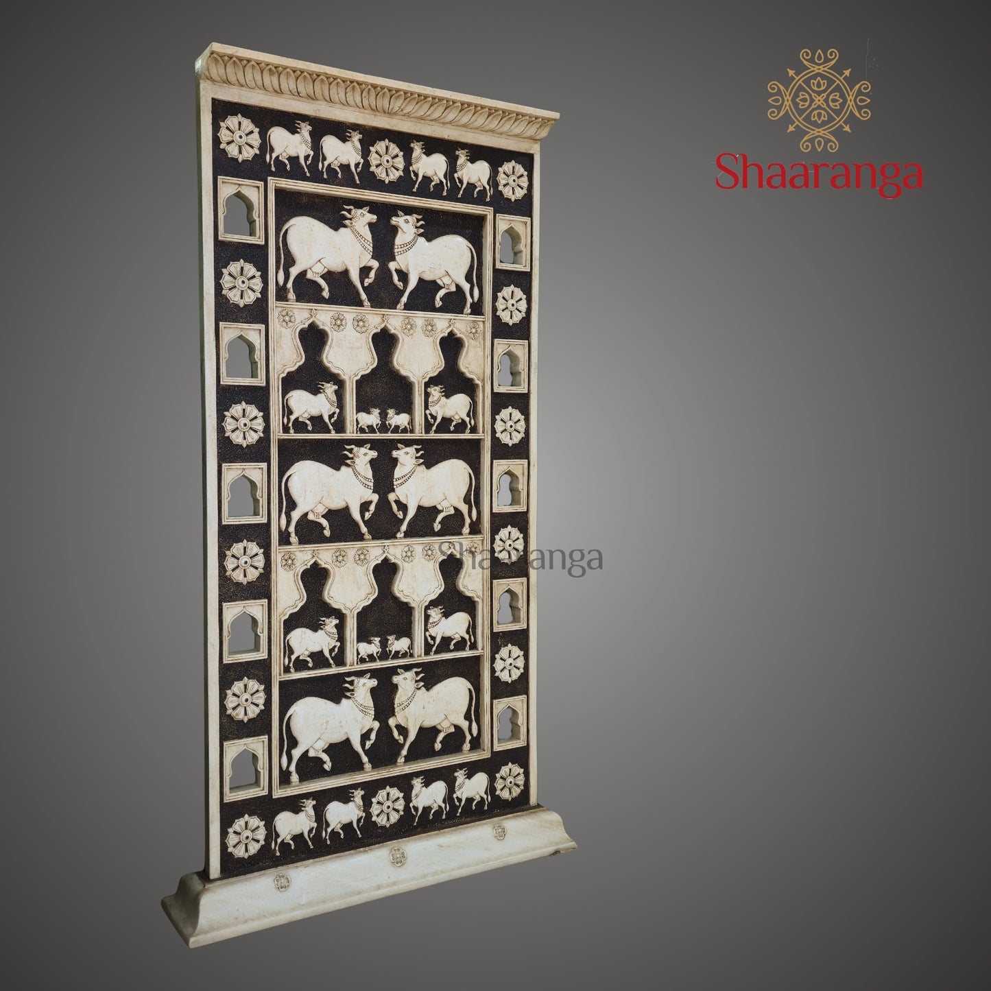 76 Inches Marble Cow Panel - ideal for modern, heritage, and luxury spaces