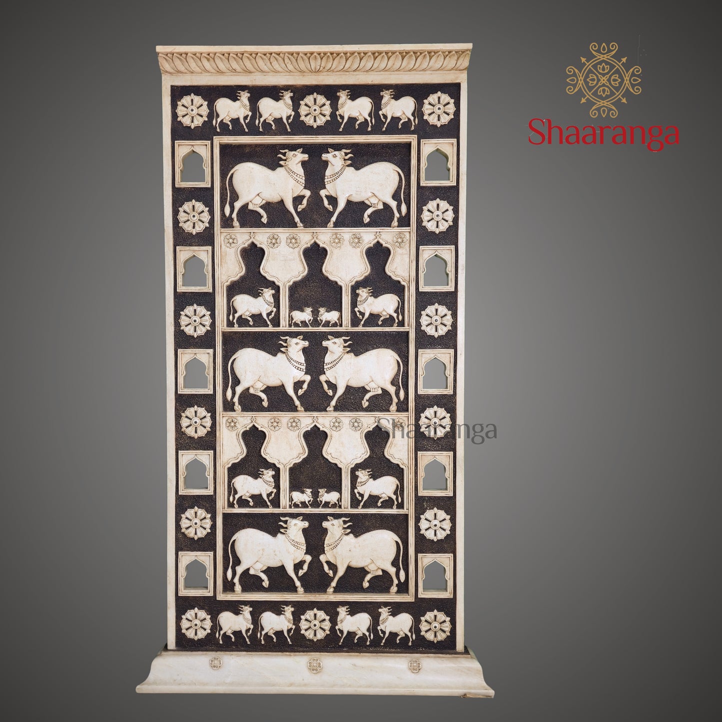 76 Inches Marble Cow Panel - ideal for modern, heritage, and luxury spaces