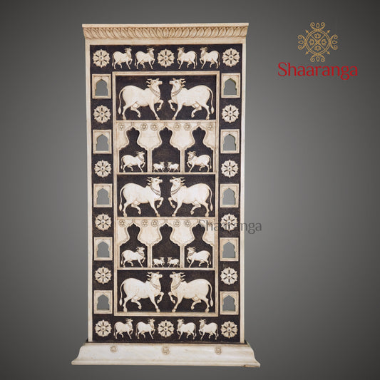 76 Inches Marble Cow Panel - ideal for modern, heritage, and luxury spaces