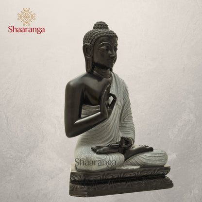 26 Inches Black Marble Buddha