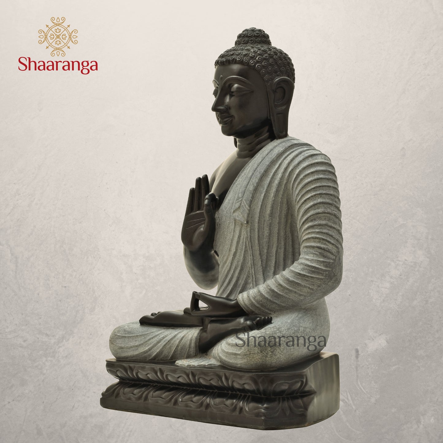 26 Inches Black Marble Buddha