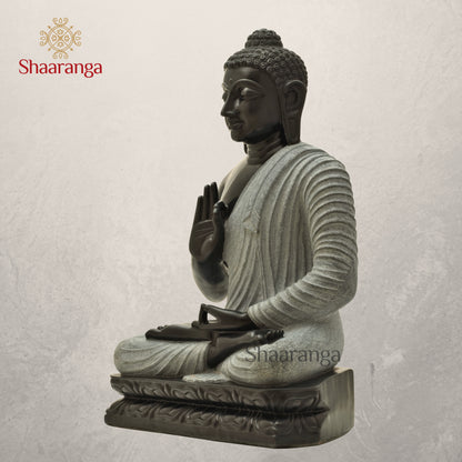 26 Inches Black Marble Buddha